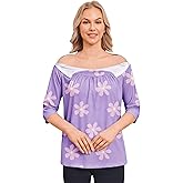 Deyeek Post Shoulder Surgery Shirt for Women Chemo Tear Away Shirt Snap Button 3/4 Sleeve Recovery Adaptive Clothing