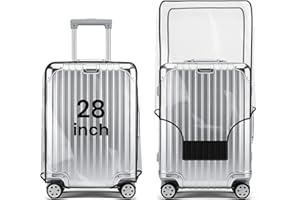 THMINS Clear 28 Inch Luggage Cover,Waterproof Dustproof Anti-Scratch PVC Luggage Protector,Transparent Luggage Cover for Whee