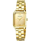 JIANDUN Classic Petite Gold Watch for Women, Waterproof Analog Dress Watch with Stainless Steel Band