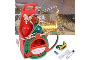 NEREIDS NET Oxyacetylene Torch Kit,Welding Torch Long Pipe Brass Nozzle with Gauge Regulators Gas Brazing Soldering Torch Long Pipe Brass Nozzle Oxygen Acetylene Torch Kit Welding Cutting Torch FAST ARRIVAL