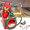 Portable Oxy-Acetylene Torch Kit With Gauges & Tanks – For Welding, Brazing, And Cutting Metal (Red)