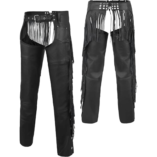 ⭕️Leather手縫いのヘアゴム　route66 Amazon.com: ROUTE66 HIGHWAY LEATHER Tassel Chap Fringe Chaps