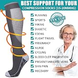 Gcbiger Compression Socks 3 Pairs 20-30 mmHg Men Women Support Stockings view 7