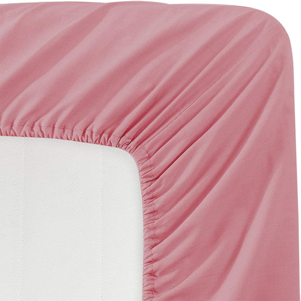 BASIC CHOICE Solid Color Microfiber Queen Deep Pocket Fitted Sheet, Lavender: Home & Kitchen