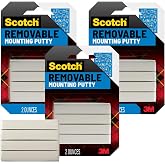 Scotch Removable Adhesive Putty, 2 oz, Reusable Mounting Tack, Non-Toxic, 3-Pack