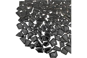 ESWENY 200g Ceramic Mosaic Tiles for Crafts,Irregular Stained Ceramic 0.2"x0.8" Porcelain Mosaic Tiles for Home Decoration (Black)
