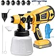 Cordless Paint Sprayer for DEWALT 20V Battery, Wireless HVLP Paint Sprayers Gun for Home Interior and Exterior, House Painting Stain Sprayer for Fence, Furniture, Cabinets, Walls（Battery Not Included）