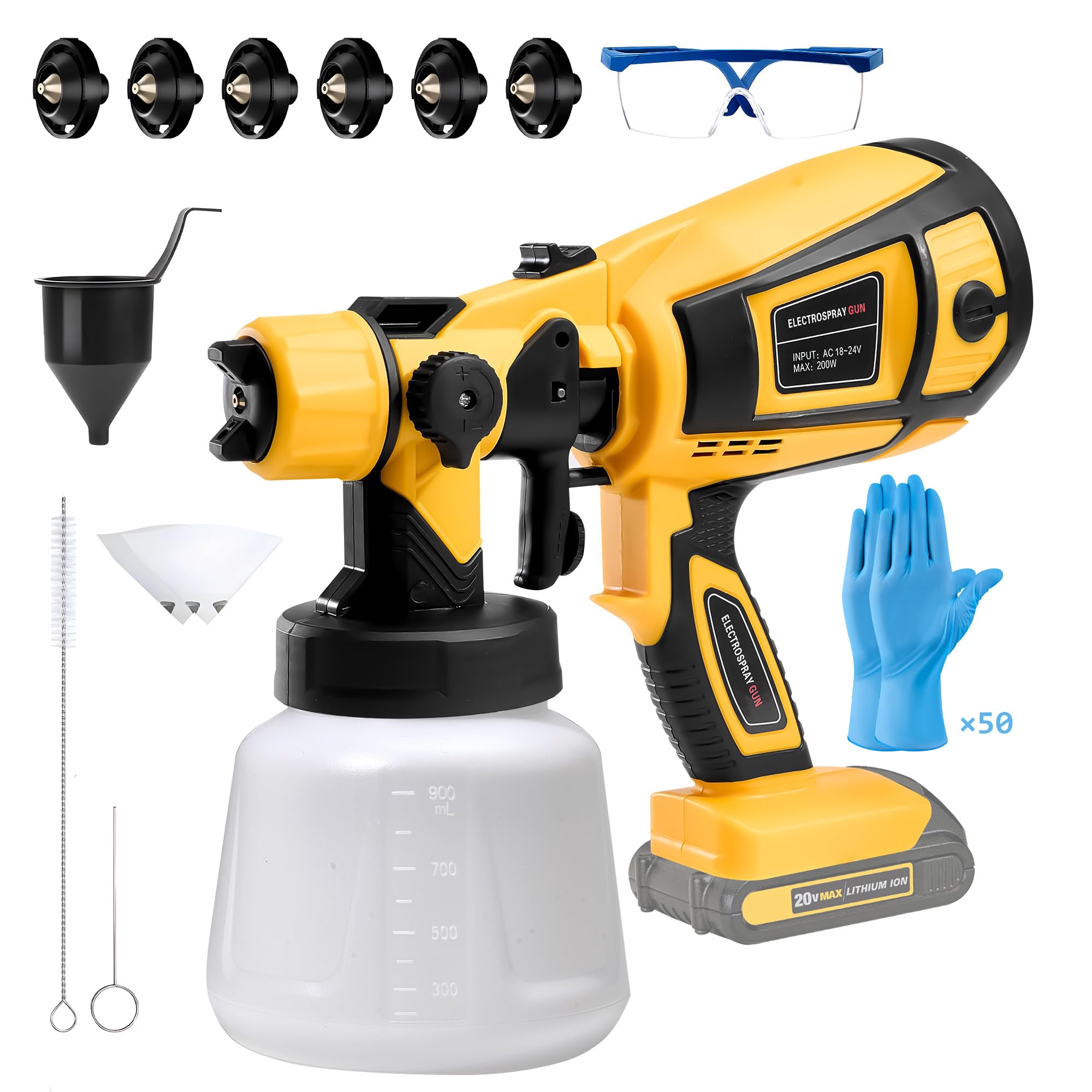 Photo 1 of Cordless Paint Sprayer for DEWALT 20V Battery, Wireless HVLP Paint Sprayers Gun for Home Interior and Exterior, House Painting Stain Sprayer for Fence, Furniture, Cabinets, Walls?Battery Not Included?