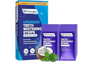 Whitebite Pro Upgraded Teeth Whitening Strips 28 Strips (14 Treatments) | Enamel-Safe | Deep Stains Removal | Non-Slip Design | Whitening Without Any Harm | Mint