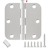 AmzGod Door Hinges Brushed Nickel - 12 Pack 3.5