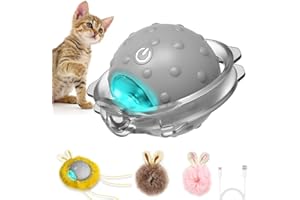 Sofolor Motion Activate Interactive Cat Toys - Automatic Moving Ball Toys for Indoor Cats, Self Rotating Ball with Lights, Electric Cat Mice Toys, USB Rechargeable, Auto On/Off