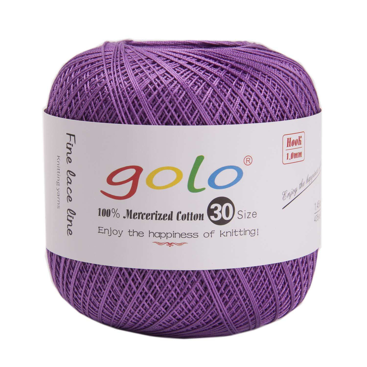 golo Crochet Thread Size 30 Yarn for Hand Knitting Cotton Crochet Yarn (Purple-553)