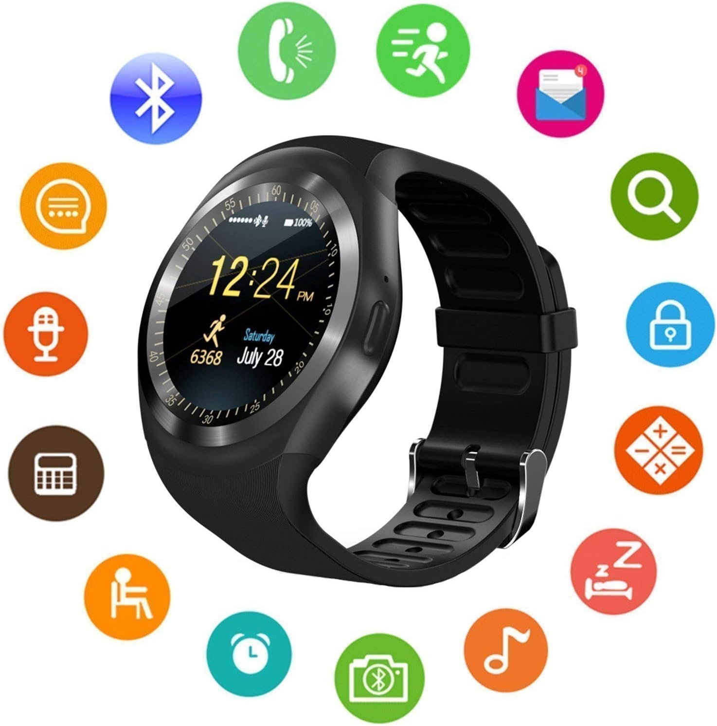 FORZ PRO Unisex Bluetooth 4g Smart Watch for Men/Girls/Women/4g Sim Card Support/Touch Screen/Smart Watches for Kids Boys,Digital Watch for Boys,Compatible with All Android Mobile Phones(Random Color)