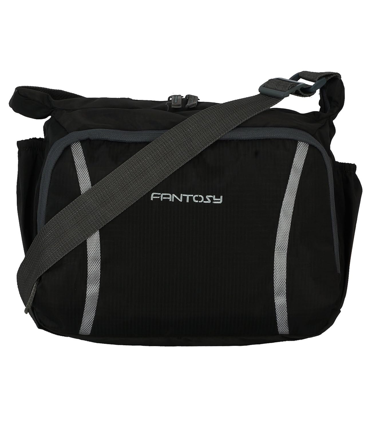 fantosy men's black polyester slingbag (mb-005)
