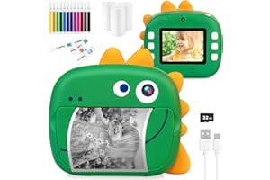 RODDEN Instant Print Camera for Kids, Digital WiFi Print Camera with Zero Ink, Color Pen Set and 32GB Memory Card, Christmas Birthday Gifts for Girls Boys Age 3-12, HD Vedio Camera for Kids