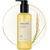 About Me Rice Makgeolli Cleansing Oil – Triple Ferment Oil Cleanser & Makeup Remover with Galactomyces, Melts Waterproof Makeup, Milky Rinse No Residue, Fragrance-Free for Sensitive Skin, 6.59 fl oz