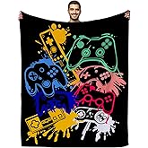 Gamer Blanket Super Soft Flannel Gaming Throw Blanket Cozy Lightweight Blankets Gamer Gifts for Men Boys 50" X40"