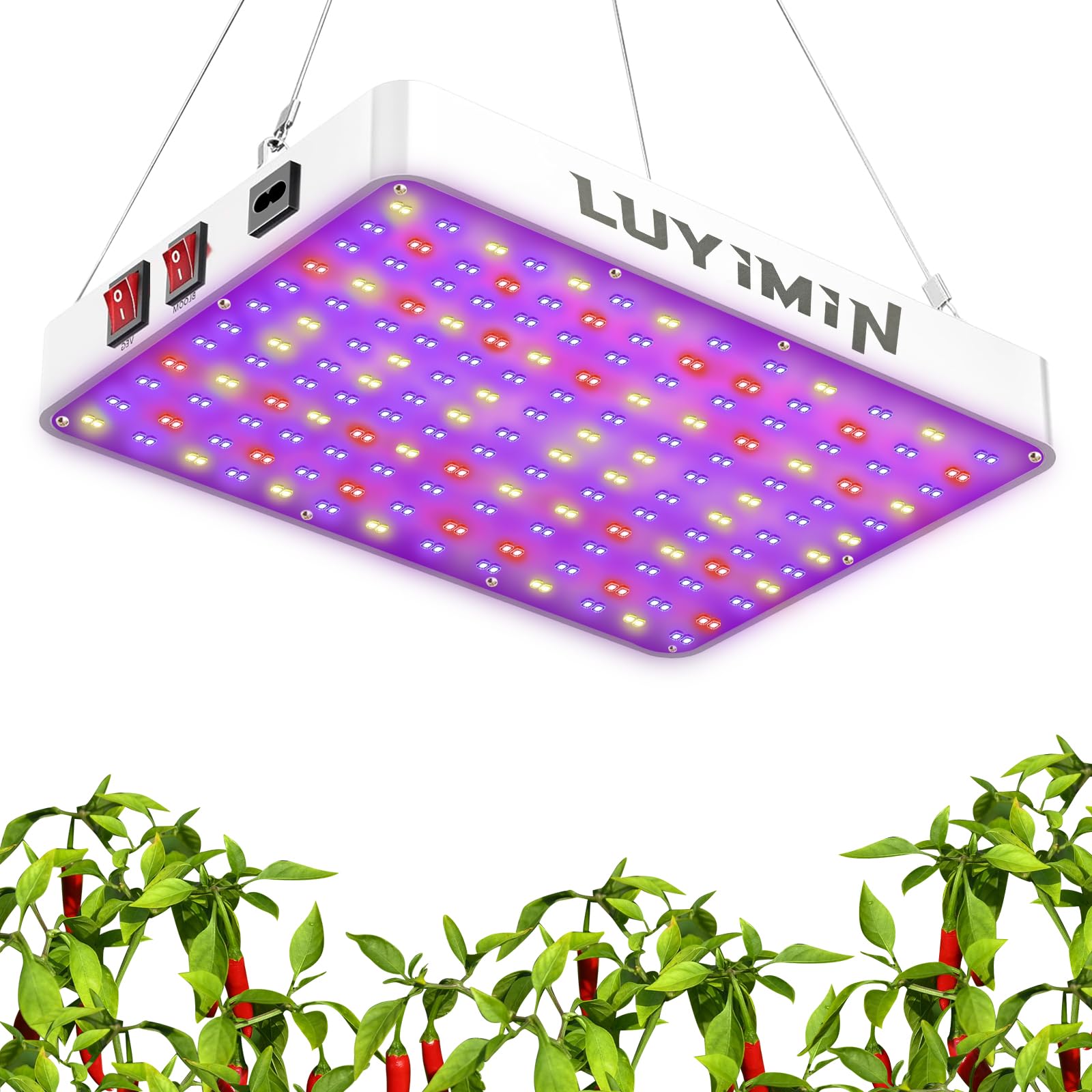 Photo 1 of LUYIMIN Upgrade 2000W LED Grow Light with High Yield Diodes, UV-IR Included Full Spectrum Hanging Grow Lights for Indoor Plants Seedling, Veg Flower Growing Lamps Coverage 5x5ft(Actual Power 200W)