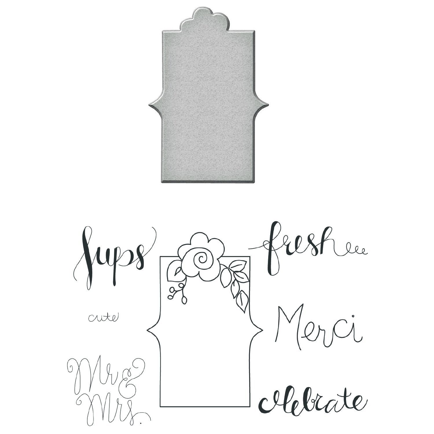 Spellbinders Spellbinders Stamp and Die Set-Fresh Sentiments,