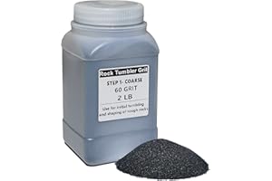BAIDOON 2 lbs Rock Tumbler Grit - Coarse 60# Silicon Carbide Grit for Step 1 Tumbling Stones, Works with Any Rock Tumbler or Polisher
