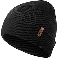 ACUSHLA Waterproof Windproof Cuff Beanie Winter Hat Stretchy Soft Cuffed Wooly Beanie With Thermal Thick Fleece Lining, Gifts For Men/Women/Her/Him/Dad, Black - View #6