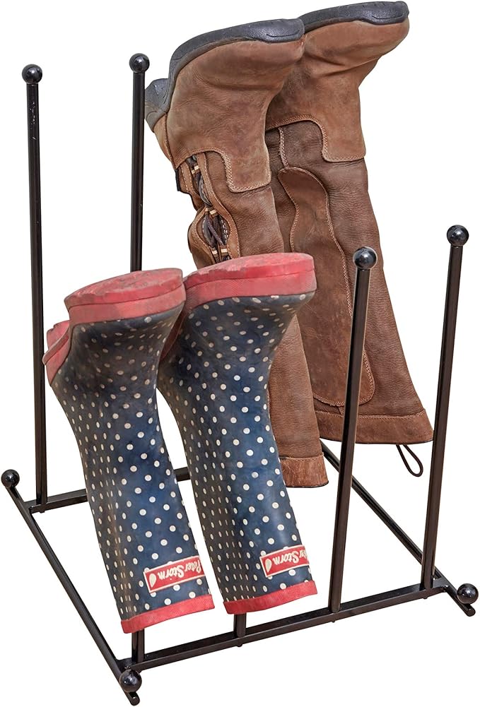 Garden Life Two Tier Boot Stand Storage Rack Indoor/Outdoor Wellington, Walking, Riding Boots (4
