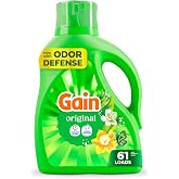 Gain Liquid Laundry Detergent with Odor Defense, Original Scent, Laundry Soap For HE Washing Machines, 81 fl oz, 61 Loads (Packaging May Vary)