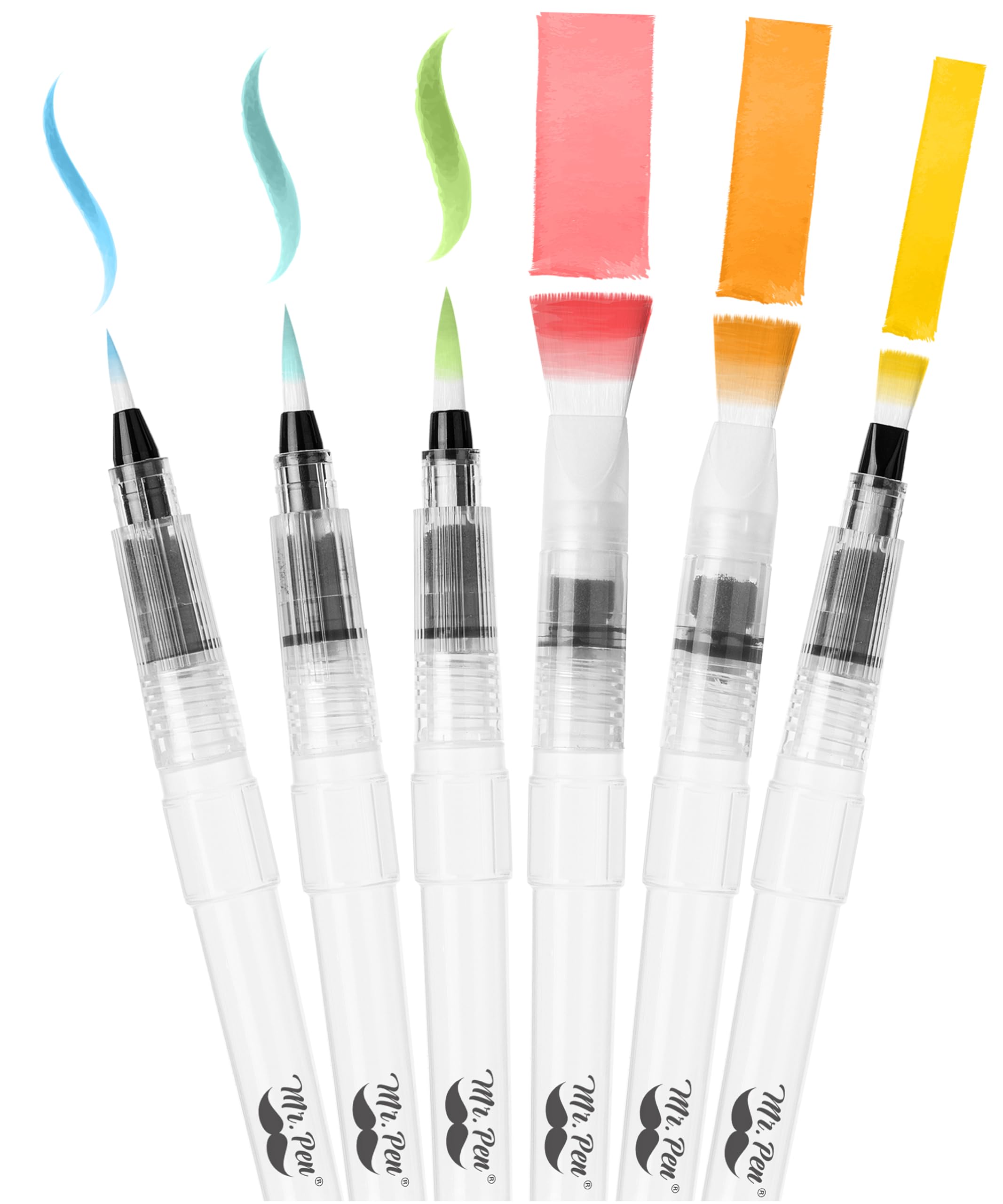 Photo 1 of Mr. Pen- Watercolor Brush Pens, 6 Pack, Watercolor Brushes Set, Watercolor Pens for Adults, Water Brush Pen, Water Color Pens, Watercolor Brush Set, Refillable Brush Pen, Water Brushes for Watercolor