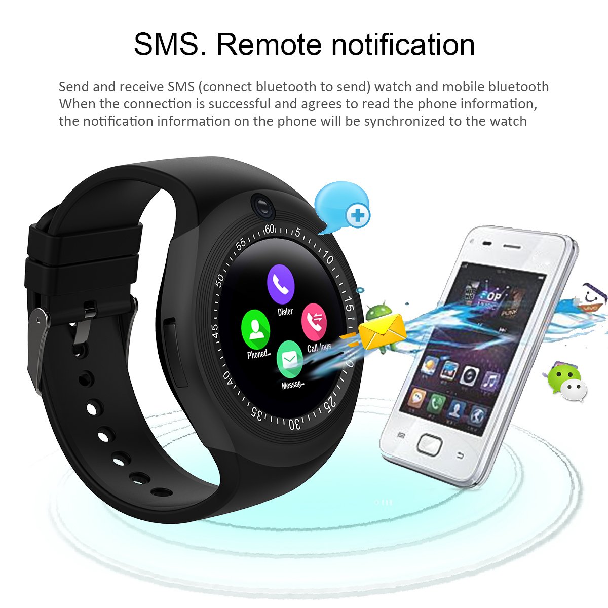 Kivors Bluetooth Smartwatch, Classic Ronda de IPS Pantalla Táctil ...