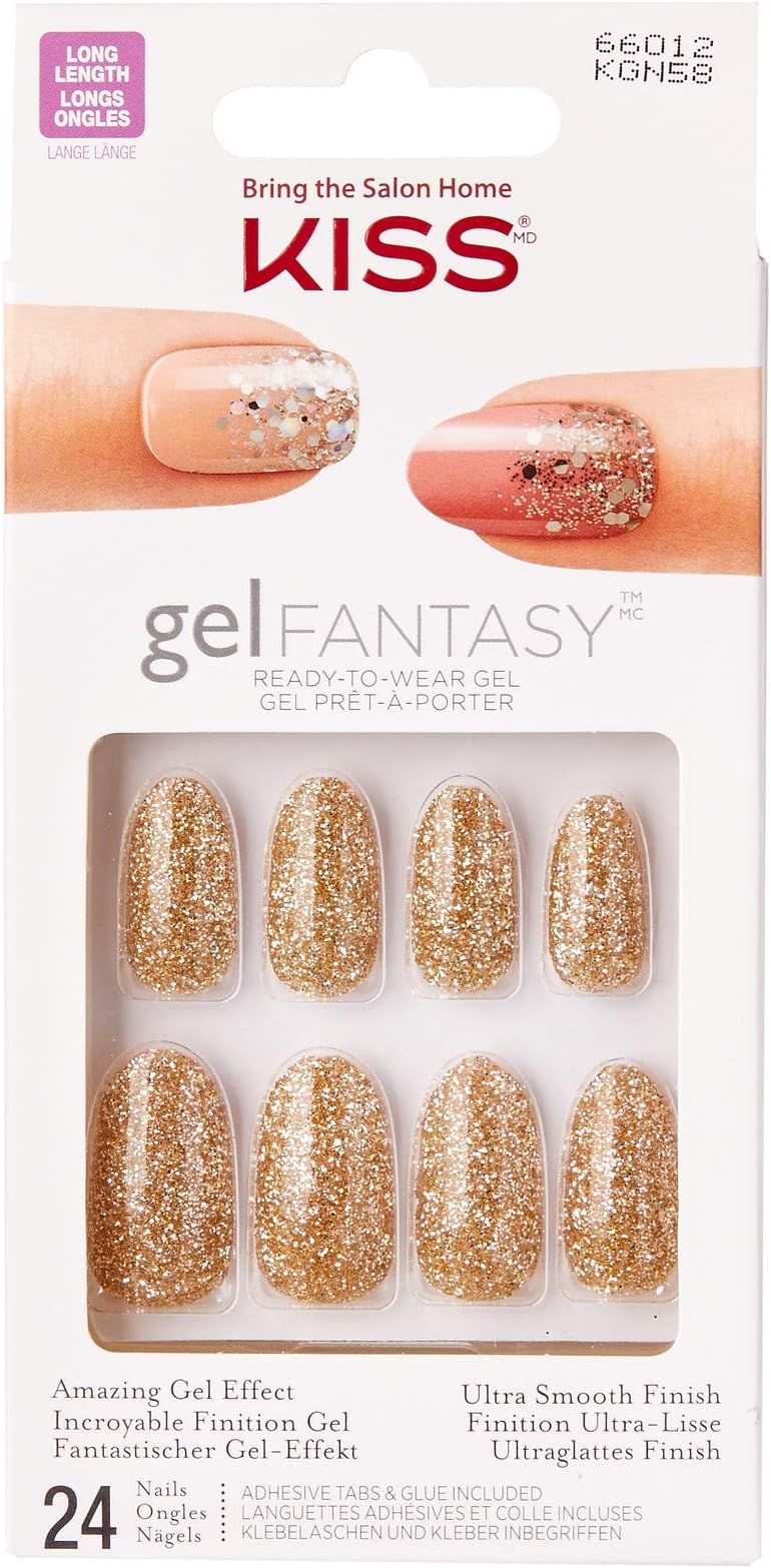 Kiss Gel Fantasy Ready-to-Wear Gel 24 Nails KGN58 Cosmo (3 Pack)