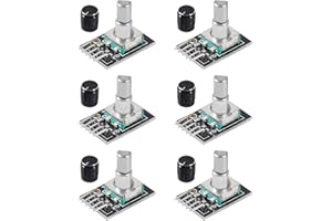 XIITIA 6pcs KY-040 Rotary Encoder Module 360 Degree Switch Encoders with Knobs Cap Brick Sensor Modules