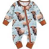 Western Baby Boy Clothes Fall Zipped Cowboy Romper Outfit Infant Cow Print One-piece Jumpsuit Overall Country Stuff