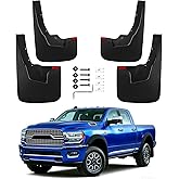 NDTZEI Mud Flaps Splash Guards Compatible with 2019-2024 Ram 1500,Front and Rear Mud Guards Fender Flares for Ram 1500 Accessories (with Fender Flares) 4 Piece Set Black Textured Finish