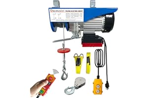 Dremvoist Electric Hoist with Remote Control,440lbs Lift Electric Hoist Wireless/Wired 2 in 1,110v Electric Hoist Winch with 33/65.6FT Lifting Height,for Factories,Garage,Construction Site,Warehouses