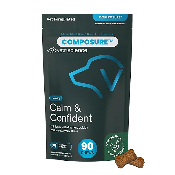 VETRISCIENCE CALM & CONFIDENT CHEWS, COMPOSURE CLINICALLY TESTED...