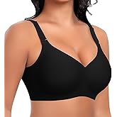 SINFLA V Neck Wireless Women No Underwire No Wire Tshirt Bras Seamless Bra