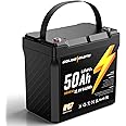 GOLDENMATE 12V 50Ah LiFePO4 Battery, IP67 Waterproof, 5000+ Deep Cycles, Built-in BMS & Grade A Lithium Iron Phosphate Battery Cell, Ideal for RV, Camping, Solar, Marine, Trolling Motor, Off-grid Sets
