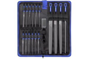 Preciva 18PCS File Set, 18 in1 High Carbon Steel Multipurpose File Set Includes 4PCS Flat/Triangle/Half-Round/Round Large Fil