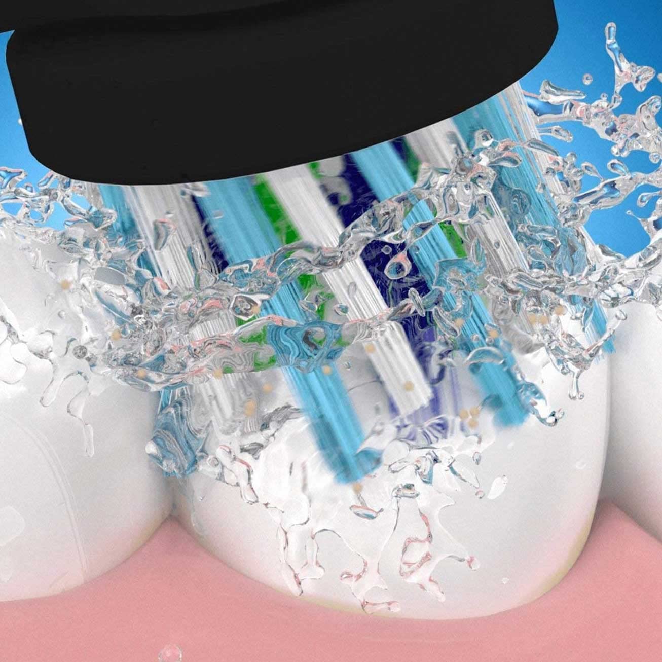 Oral-B Crossaction Electric Toothbrush Replacement Brush Head Refills, Black , 4 Count (Pack of 1)