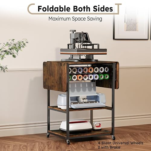 3-tier Foldable Craft Workbench Craftit 3-Tier Movable Heat Press Table ...