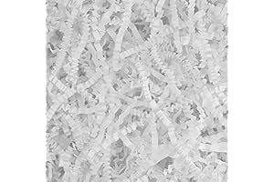 Raissily 10.5oz/300g Crinkle Cut Paper Shred Filler, Packing Grass Cushion for Christmas Wedding Birthday Anniversaries Easter Engagement Gift Confetti Box Bag Basket Filling Decoration - White
