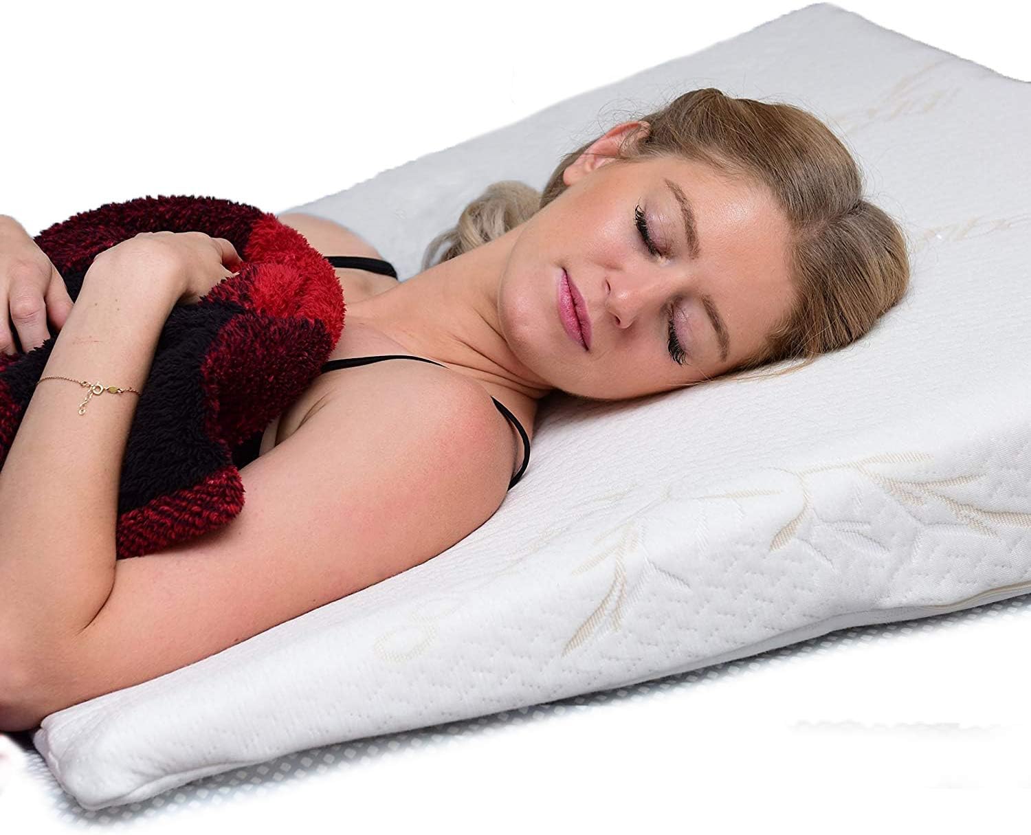 Acid Reflux Wedge Pillow for Sleeping or Sitting Up - Elevating Wedge Pillow for Acid Reflux Relief, Memory Foam Pillow for Snoring and GERD (Acid Reflux Wedge, 6x32x32 Inches)