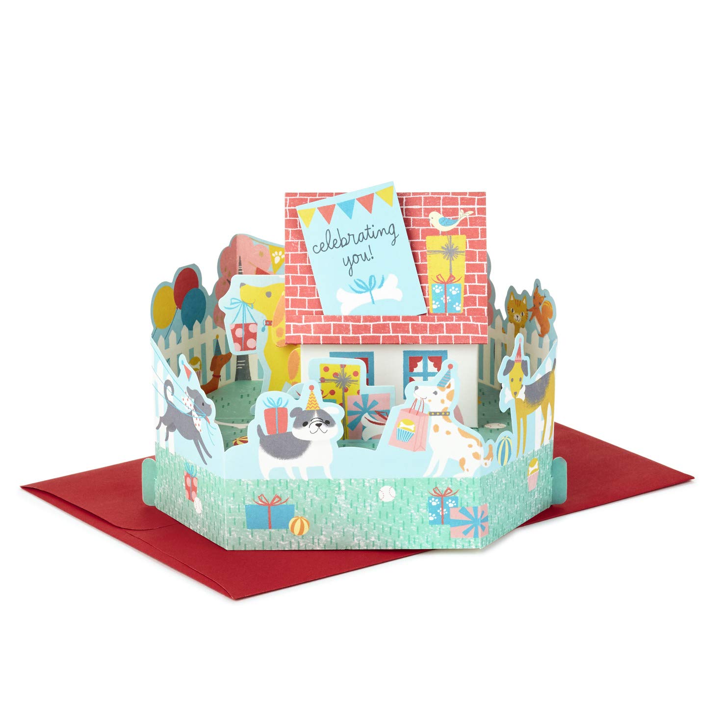 Paper Wonder Pop Up Birthday Card by Hallmark 'Puppy Dog Celebration' - Medium, 5054655310200