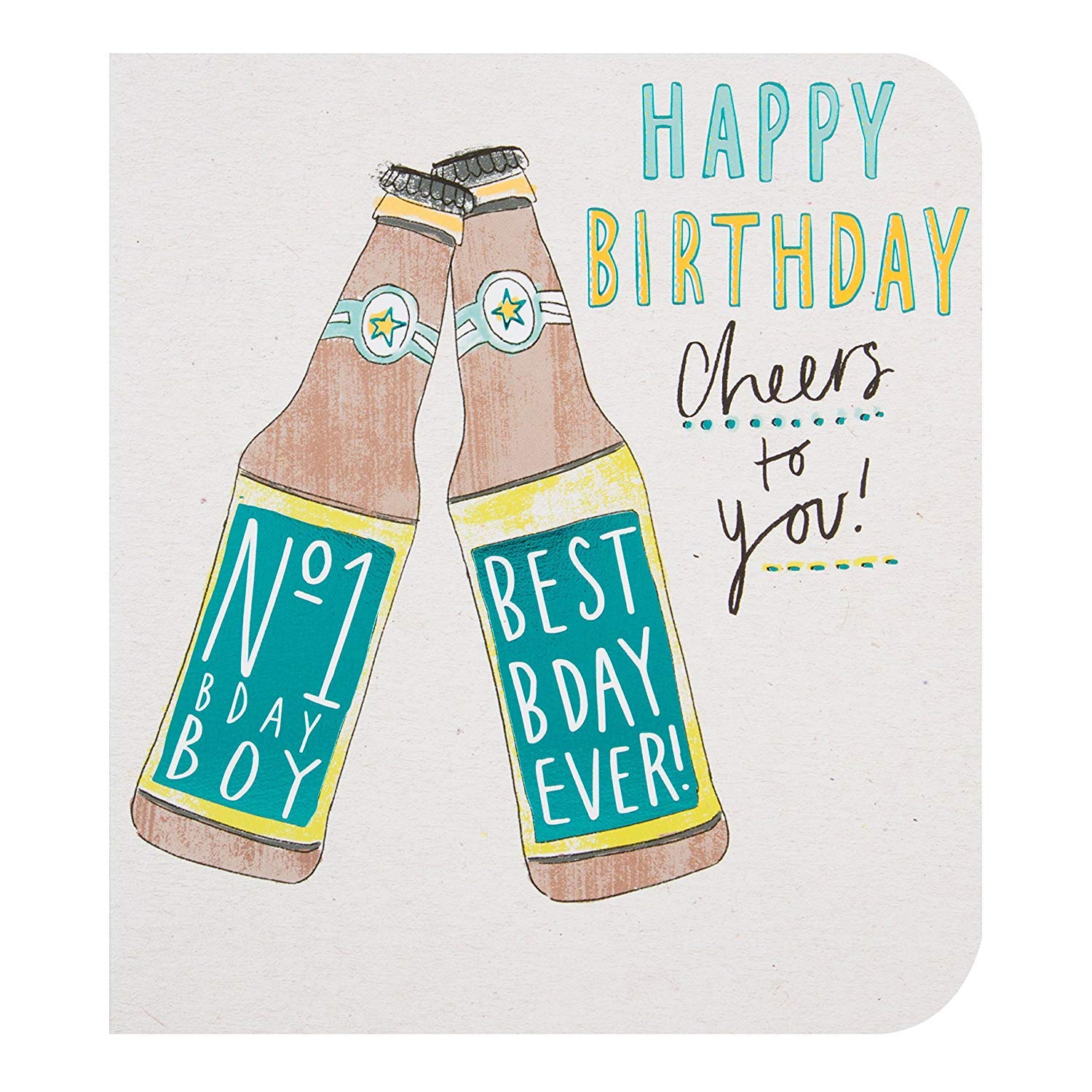 Hallmark Birthday Boy Card - Illustrated Beer Design