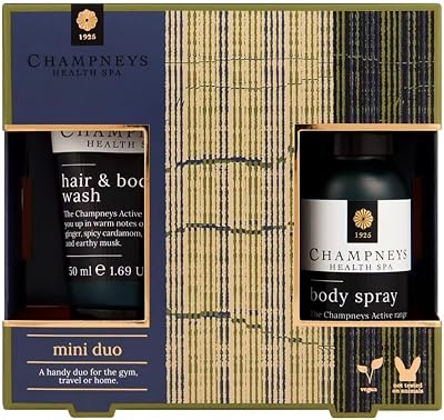 Champneys Unisex Mini Duo Gift Set Whole Body Skin Care Hair Body Wash Spray