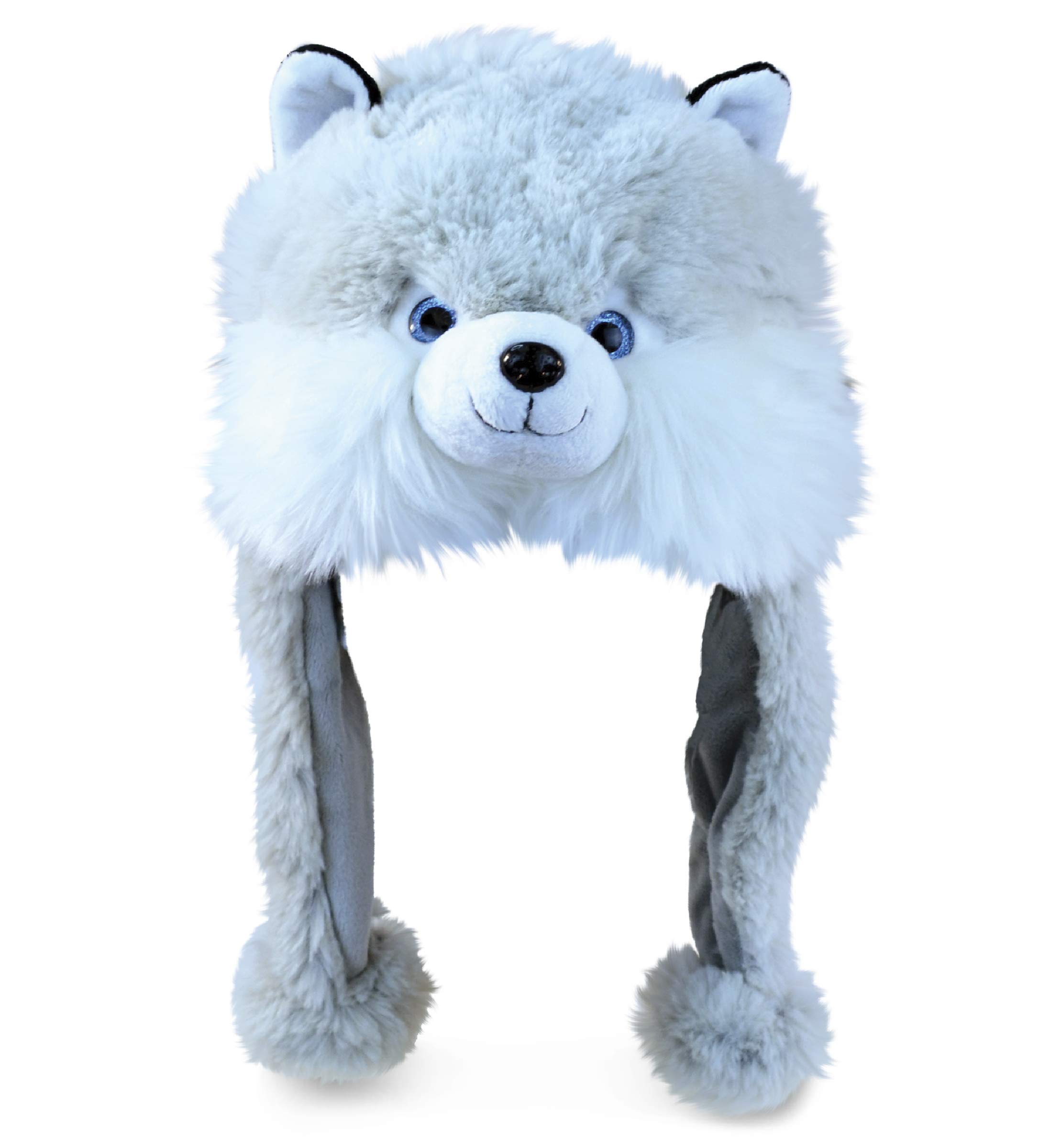 DolliBuGray Husky Dog Plush Hat Dog Stuffed Animal Winter Hat, Novelty  Husky Hat with Cozy Fleece, Warm Fluffy Beanie, Funny Adults and Kids Hat
