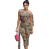 Elainone Capri Sets Women 2 Piece Outfits Sexy One Shoulder Sleeveless Crop Tops Bodycon Pant Sets