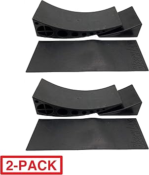 Amazon Com Beech Lane Camper Leveler 2 Pack Precise Camper Leveling Includes Two Curved Levelers Two Chocks And Two Rubber Grip Mats Heavy Duty Leveler Works For Campers Up To 35 000 Lbs Automotive