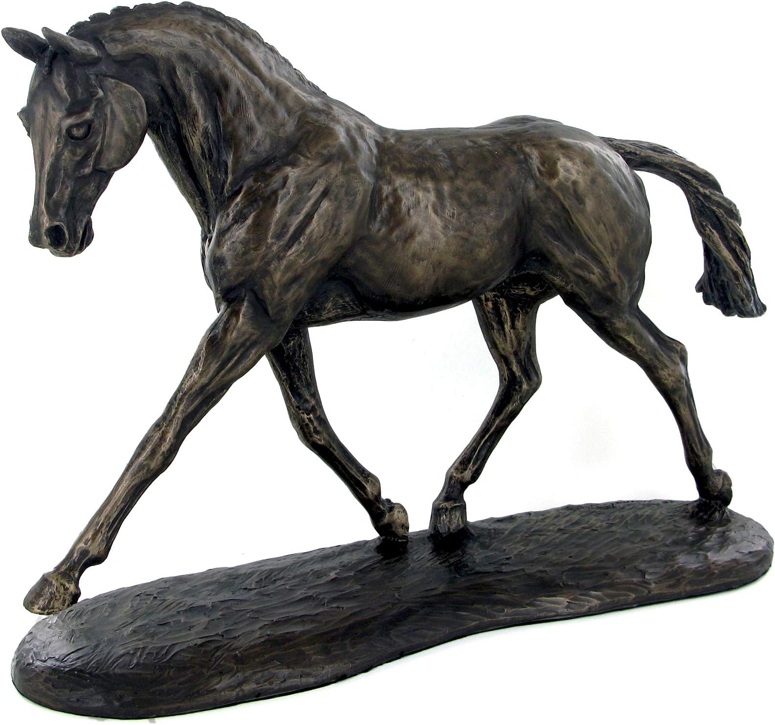 Bronze Figurine Trotting Warmblood Horse Statue By Harriet Glen