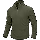 G Gradual Mens Quarter Zip Pullover Fleece with 2 Zipper Pockets Long Sleeve Golf Shirt Winter Athletic Sweater Lightweight